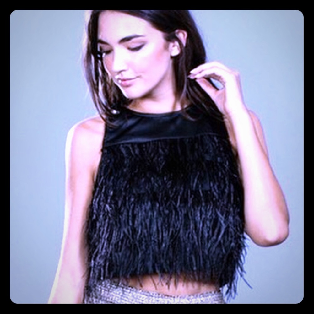 Black Feather Top